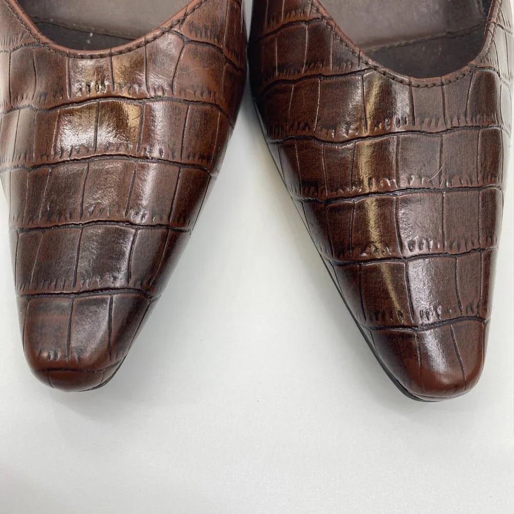 DONNA‎ LAWRENCE FAUX ALLIGATOR HEELS